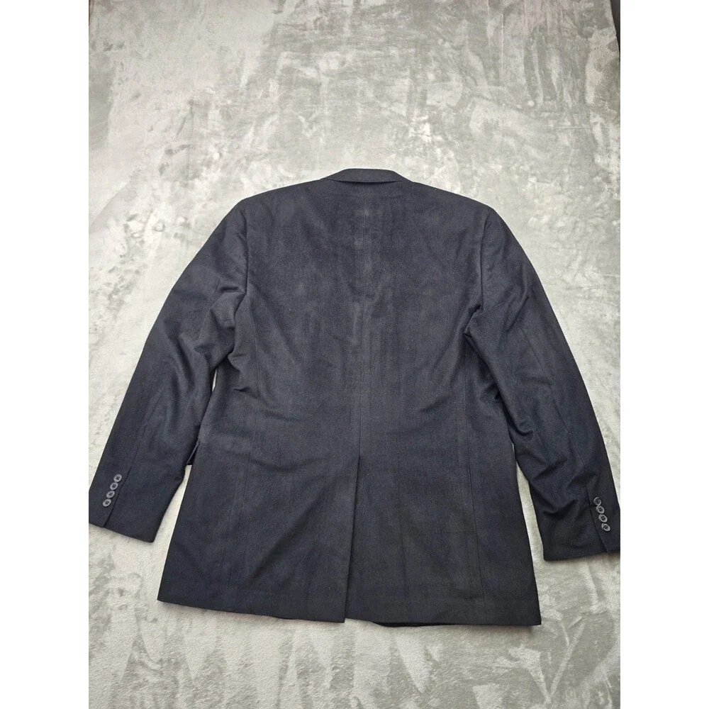 Vintage Tommy Hilfiger Corduroy Blazer Jacket Mens 44L Black Crest Made in USA